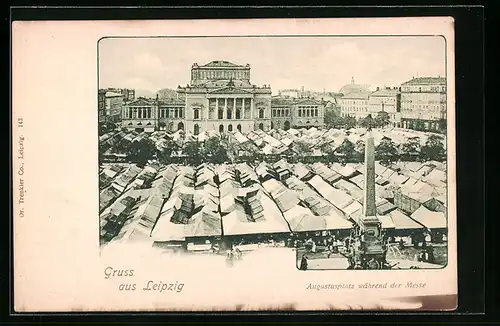 AK Leipzig, Augustusplatz während der Messe