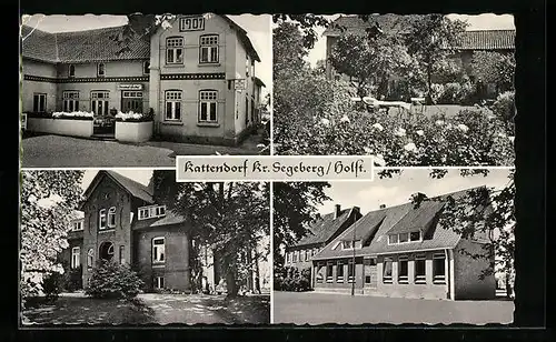 AK Kattendorf /Kr. Segeberg, Gasthof Sternbuck, Garten, Strassenpartie