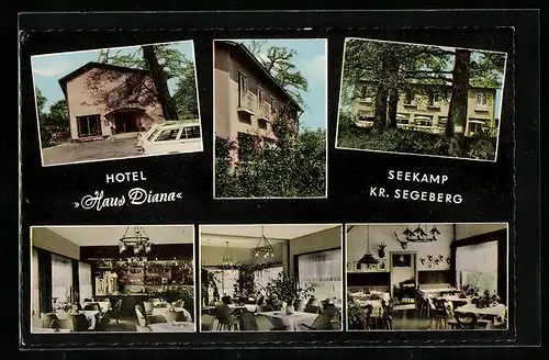 AK Seekamp /Kr. Segeberg, Hotel Haus Diana, Innenansichten