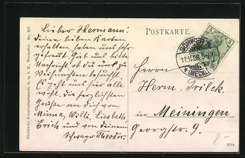 AK Schwerin i. M., Pfaffenteich mit Arsenal