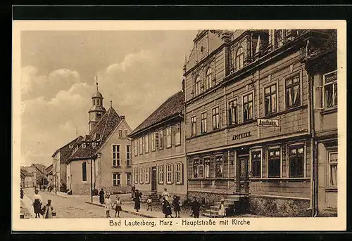 AK Bad Lauterberg /Harz, Hauptstrasse mit Kirche