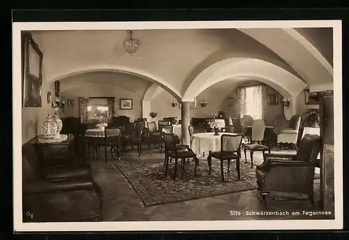 AK Gmund am Tegernsee, Gaststätte Schwärzenbach, Innenansicht