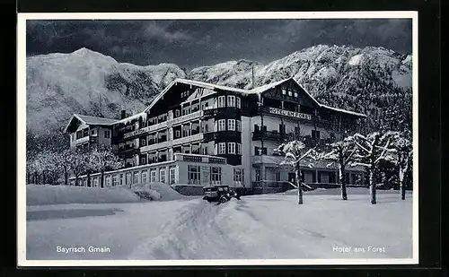 AK Bayrisch Gmain, Hotel am Forst im Winter