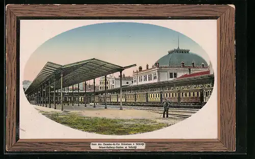 Präge-AK Konstantinopel-Sirkédji, Gare des Chemins-de-Fer Orientaux, Bahnhof