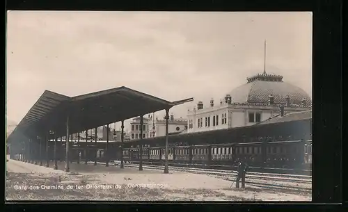 AK Constantinople, Gare des Chemins de fer Orientaux, Bahnhof