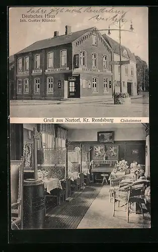 AK Nortorf /Kr. Rendsburg, Gasthof Deutsches Haus von Gustav Klünder