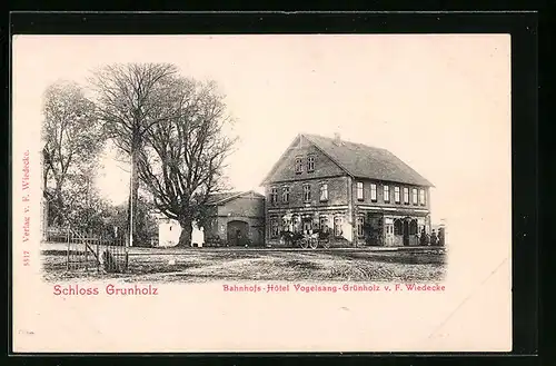 AK Grünholz, Bahnhofs-Hotel Vogelgesang-Grünholz v. F. Wiedecke