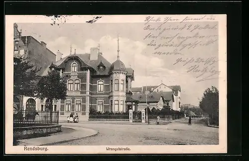 AK Rendsburg, Blick auf die Wrangelstrasse