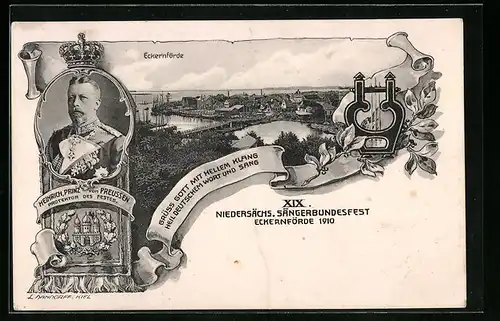 AK Eckernförde, XIX. Niedersächs. Sängerbundesfest 1910