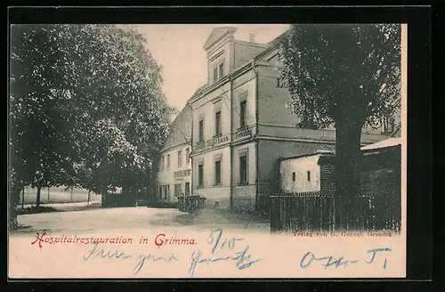 AK Grimma, Hospitalrestauration mit Strasse