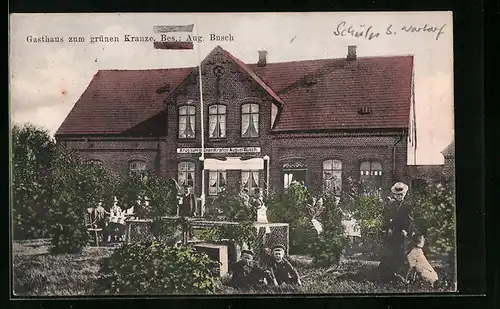 AK Schülp bei Nortorf, Gasthaus zum grünen Kranze Aug. Busch