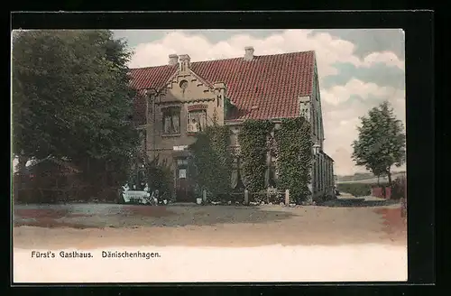 AK Dänischenhagen, Fürsts Gasthaus mit Strasse