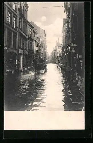 AK Kiel, Sturmflut am 31.12.1904, Holstenstrasse