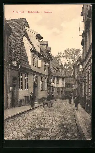 AK Kiel, Kehdenstrasse Ecke Faulstrasse mit Gasthof zur Quelle