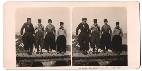 Stereo-Fotografie NPG Berlin-Steglitz, Holländer Fischertypen in Volendam, Tracht-Niederlande