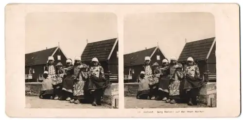 Stereo-Fotografie NPG Berlin-Steglitz, Holland / Insel Marken, Mädchen in Tracht