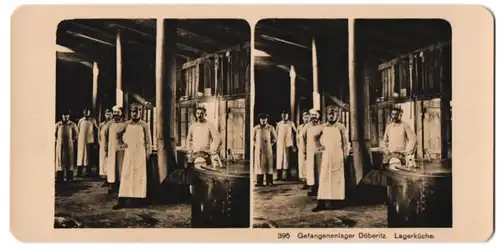 Stereo-Fotografie 1.WK, NPG Berlin-Steglitz, Lagerküche im Kriegsgefangenenlager Döberitz, POW-Camp