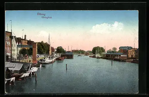 AK Elbing, Elbingfluss mit Booten