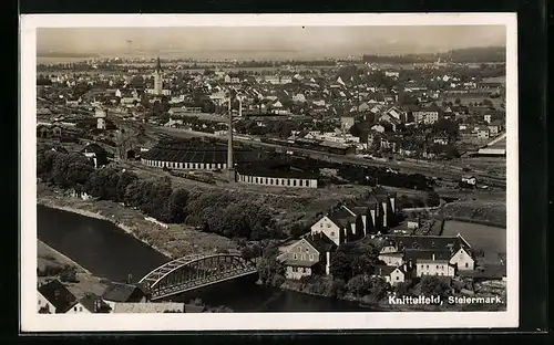 AK Knittelfeld /Steiermark, Ortsansicht mit Brücke