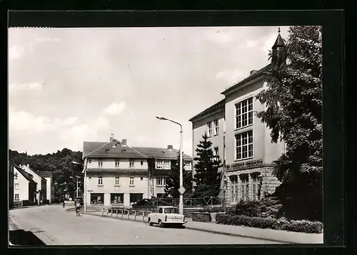 AK Berga /Elster, Karl-Liebknecht-Oberschule an der Bahnhofstrasse