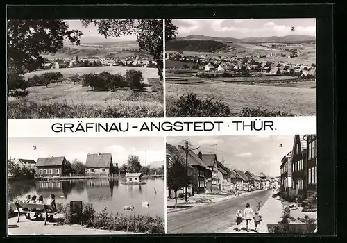 AK Gräfinau-Angstedt, Blick vom Hopfberg, Am Torteich, Ilmenauer Strasse