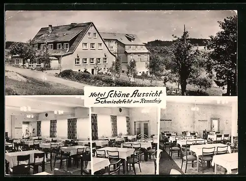 AK Schmiedefeld am Rennsteig, Hotel Schöne Aussicht, Innenansicht