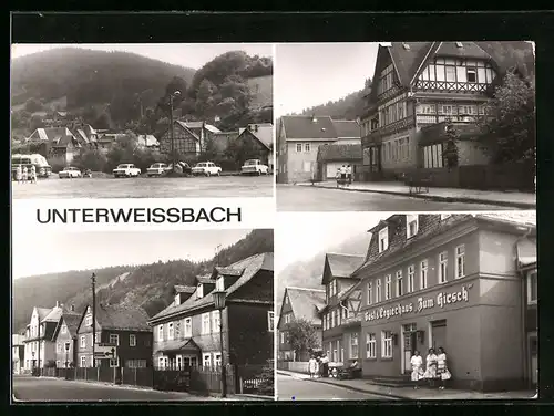 AK Unterweissbach, Gasthaus zum Hirsch, An der Hauptstrasse