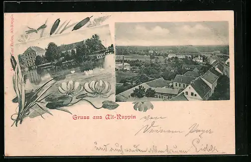 AK Alt-Ruppin, Teilansicht und See