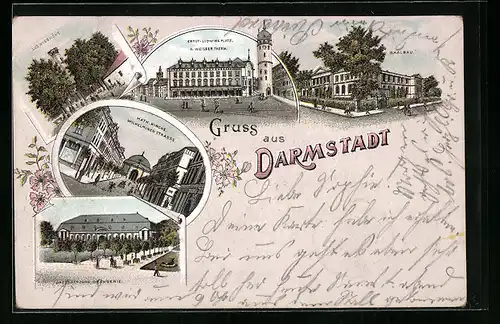 AK Darmstadt, Kath. Kirche, Wilhelminenstrasse, Ludwigshöhe