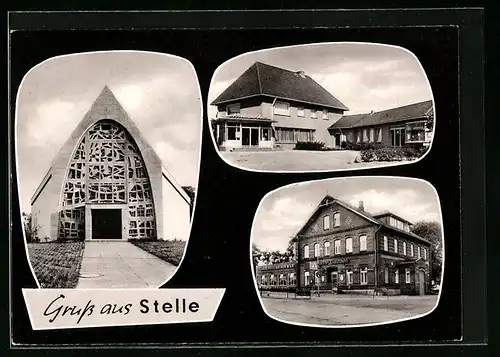 AK Stelle i.L., Kirche, Wörth-Gasthof