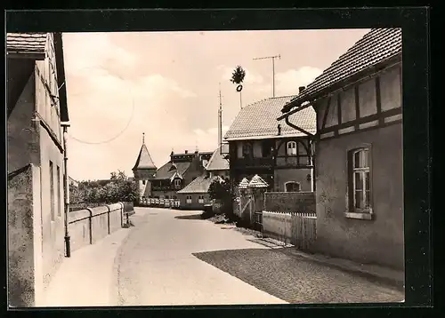 AK Kospoda Kr. Pössneck, Strassenpartie, Dorfausgang