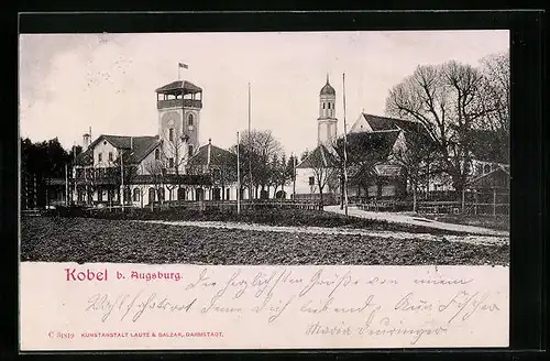 AK Kobel bei Augsburg, Ansicht eines Ausflugsort