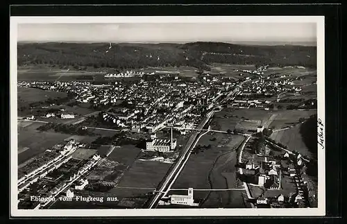 AK Ebingen, Totalansicht vom Flugzeug aus