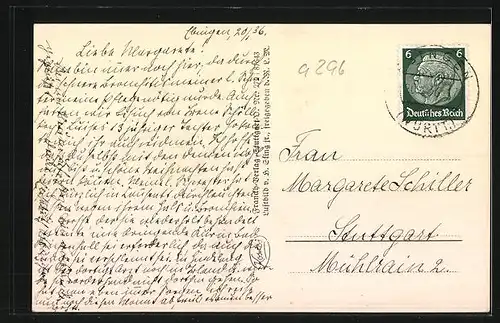 AK Ebingen, Totalansicht vom Flugzeug aus