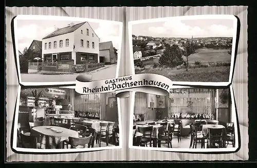 AK Dachsenhausen, Gasthaus Rheintal, Innenansichten