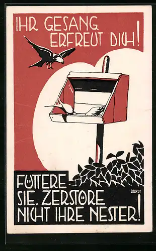 AK Aufruf Zerstöre keine Vogelnester, Tierschutz