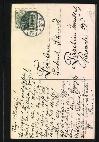 Künstler-AK Photochromie Nr. 1811: Haus an einem winterlichen Bach