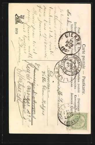 AK Mutter mit Kind und Ferkeln