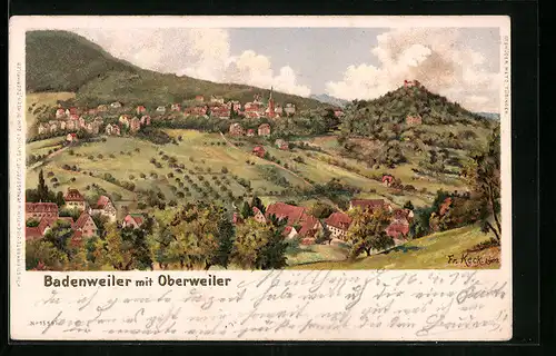 AK Badenweiler, Ortsansicht mit Oberweiler