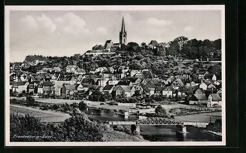 AK Frankenberg /Eder, Ortsansicht aus der Vogelschau