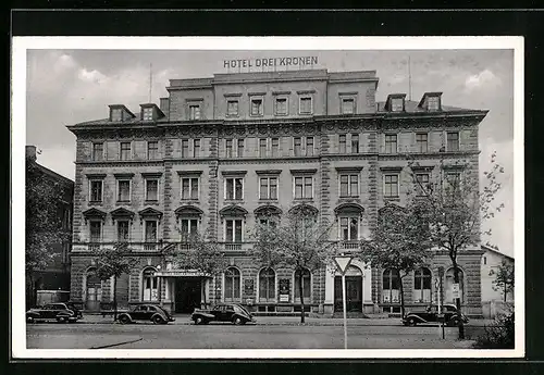 AK Augsburg, Hotel Drei Kronen, Bes.: Josef Baur