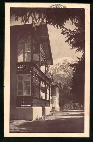 AK Oberstdorf /Allgäu, Hotel-Pension Rubihaus mit Bergpanorama