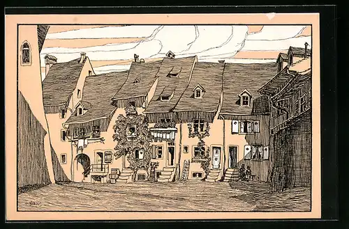 Künstler-AK Liestal, Bei der reformierten Kirche