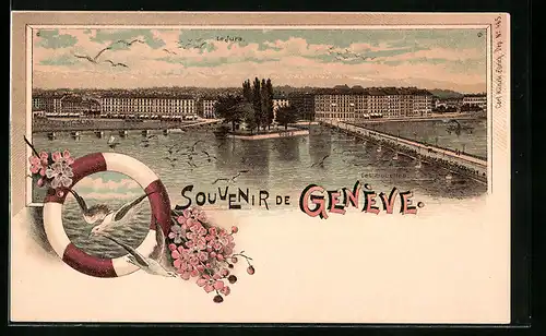 Lithographie Genève, Les mouettes & le Jura