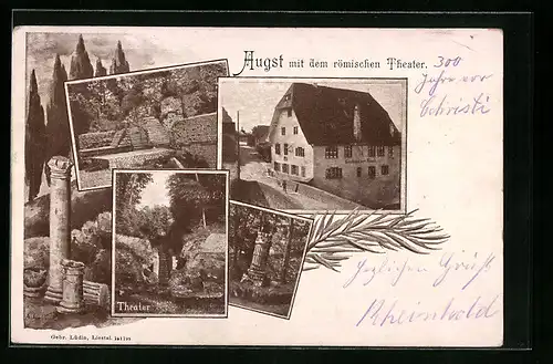 AK Augst, Gasthaus, Theater, Säule