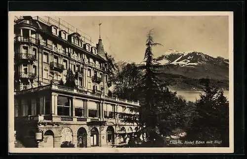 AK Luzern, Hotel Eden mit Rigi