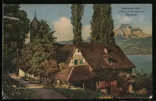 AK Kehrsiten-Dorf /Vierwaldst. See, Gasthaus zur Kaplanei und Kirche