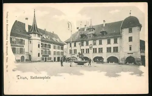 AK Thun, Hauptplatz mit Brunnen