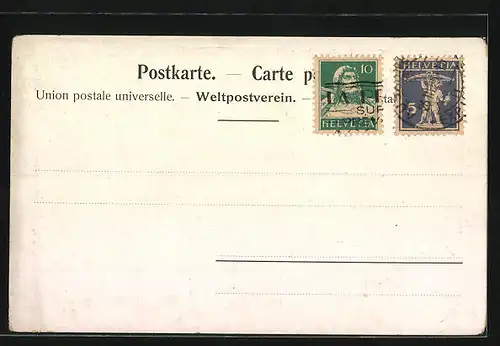 Künstler-AK Bern, Gasthaus Kernhauskeller, Innenansicht