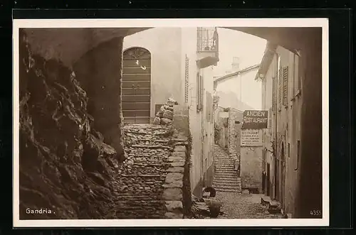 AK Gandria, Gassenpartie mit Restaurant